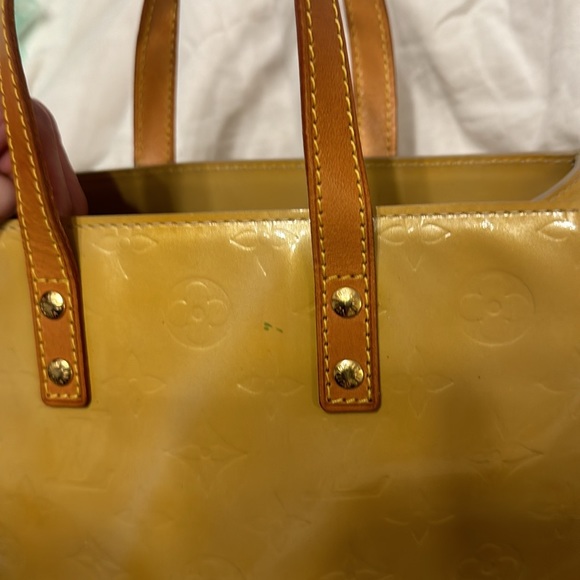 Louis Vuitton Bag Reade Monogram Vernis Pm Yellow/Gold Patent Leather Tote Small - Picture 10 of 13